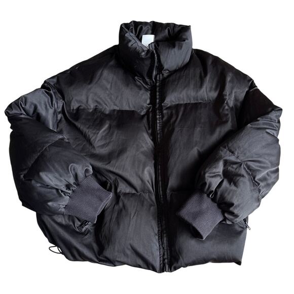 AllFenix Cropped Black Puffer Jacket Rare Size L - Picture 1 of 5
